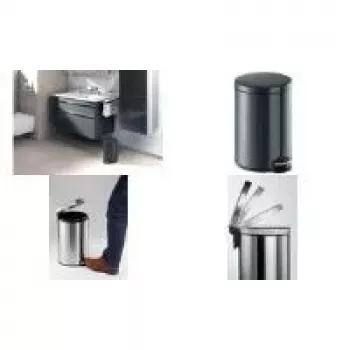 DURABLE smetnjak kovinski 20L okrogel srebrn 341258