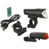 FISCHER kolesarski LED-komplet osvetlitve 40/20/10 luksov, odobren po StVZO, črn (85346)