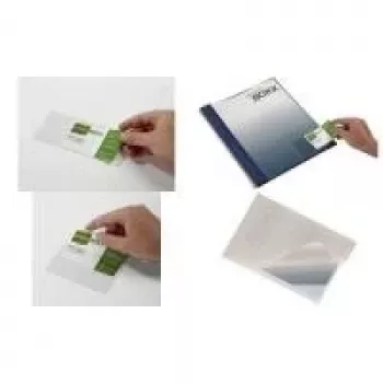 DURABLE POCKETFIX samolepilni žep 90x57mm, izrez za palec, prozoren, 100 kosov 837919