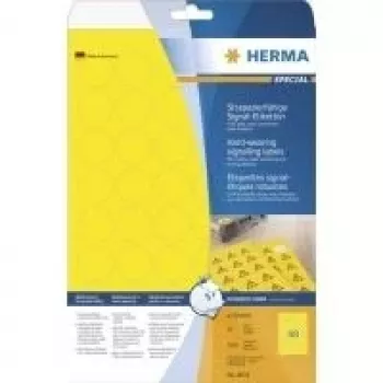 HERMA Special 8034 samolepilne vremensko odporne mat folijske etikete za zunanjo uporabo, rumene, 30 x 30 mm, 1200 etiket (25 listov x 48)