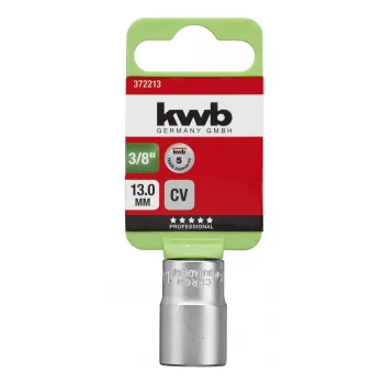 KWB 372213 nasadni ključ 3/8 inch pogon 13 mm 6-kotni krom-vanadijev