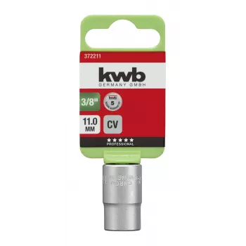kwb 372211 nasadni ključ 11 mm 3/8 inch pogon, krom-vanadijevo jeklo, 6-kotni