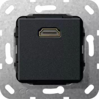 Gira vložek za stensko ploščo HDMI 2.0a+ HDR, 1-Port, mat črn 567010