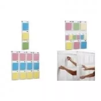 HELIT PLACATIV stenski prikazovalnik, 6 A4 pokončno + 12 predalov 1/3 A4, prozoren SAN, 35 mm globina H6812302