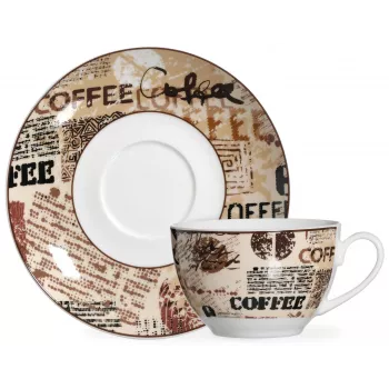 Ritzenhoff & Breker CREMA komplet za kapučino, 4-delni, porcelan, potisk motiva, primeren za pomivalni stroj 422108