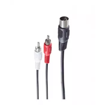 Shiverpeaks BASIC-S DIN 5-pinski vtič na 2 vtiča RCA avdio kabel, 1,5 m, črn BS10312