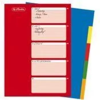 HERLITZ A4 plastični register, 10-delni, prazen, različne barve, PP 0,12 mm, večkratno luknjan, z naslovnico (10715415)