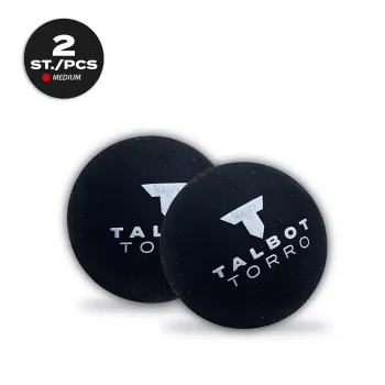 TALBOT torro squash žogica, črno-rdeča, srednja, 2 kosa v blisterju z rdečo piko 251105