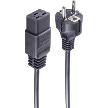 SHIVERPEAKS Basic napajalni kabel Schuko na IEC C19, 3 m, 16 A, črn BS60015-S