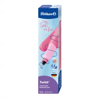 Pelikan Twist roller kemični svinčnik Berry Pink – ergonomski, za levičarje in desničarje 300010121