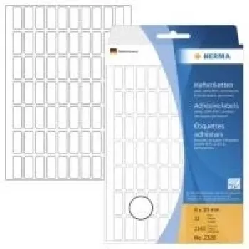 HERMA 2320 samolepilne papirnate etikete, bele, 8 x 20 mm, 2240 etiket (32 listov x 70)