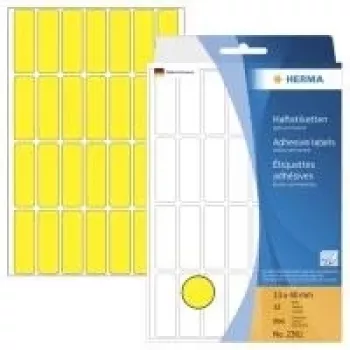 HERMA 2361 rumene mat trajne samolepilne papirnate etikete, 13 x 40 mm, 896 etiket (32 listov x 28)