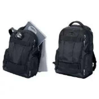 LIGHTPAK Fanactic 20L poliestrski nahrbtnik za prenosnik s stranskim oblazinjenim predalom na zadrgo, oblazinjenim hrbtom in oblazinjenimi naramnicami, več žepov, črn 24603
