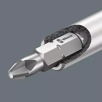 Wera 05073406001 set izvijačnih bitov iz nerjavnega jekla, 7-delni, Phillips PH1/PH2, Pozidriv PZ1/PZ2, izravnalni 1,0x5,5, Hex-Plus 4/5 mm, 1/4 inch šestrobni pogon, dolžina 25 mm