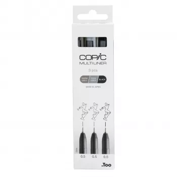 COPIC Multiliner Fineliner črn 0,5 mm, 3 kosi (22075633)