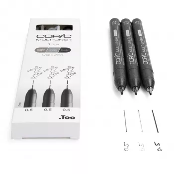 COPIC Multiliner Fineliner črn 0,5 mm, 3 kosi (22075633)