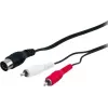 Wentronic AVK 114-150 1,5m 5-Pin DIN na 2x RCA vtič avdio kabel - črn 50014