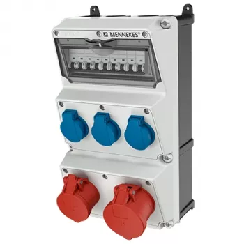 MENNEKES AMAXX 930011 stenska kombinacija vtičnic, 63 A, IP44, siva