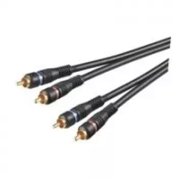 Wentronic AVK 132-1000 10 m RCA avdio kabel, 2x RCA vtič na 2x RCA vtič, črn 50434