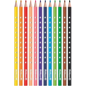 Pelikan 700634 barvni svinčniki, set 12, različne barve, šestrobno leseno ohišje, 3,3 mm zlomljivo odporna mina