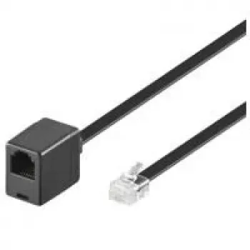 Wentronic Goobay modularni podaljševalni kabel RJ12 6P6C vtič na vtičnico, 6 m, črn 68264