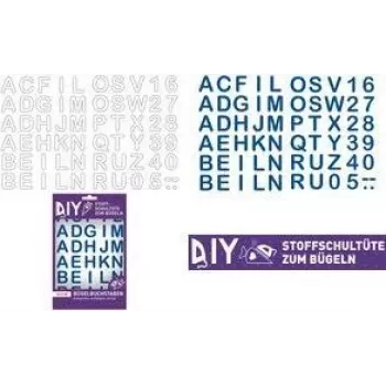 ROTH likalne črke za DIY tekstilni šolski stožec, bele, abeceda A-Z, list 150 x 210 mm, 1 list 658116