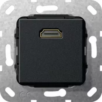 Gira System 55 vložni modul HDMI, 1-delni, HDMI Type-A vtičnica na vtičnico, črn 566910