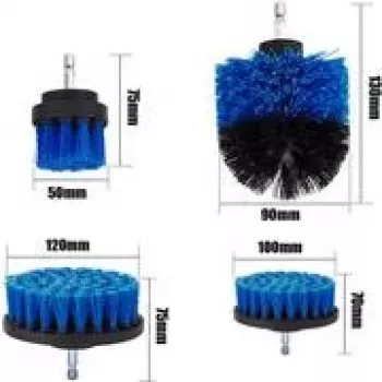 KS TOOLS BT103110 set nastavkov za vrtalne krtače, 4-delni, šestrobno vpetje, najlonske ščetine