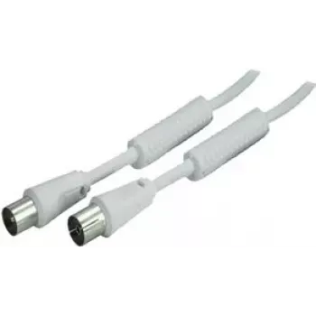 SHIVERPEAKS 5,0 m koaksialni kabel IEC 169-2, vtič na vtičnico, bel, nikljan BS80205-128