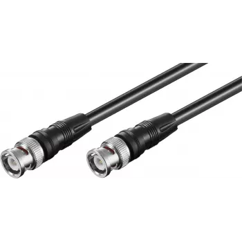 Wentronic Goobay BNC povezovalni kabel, črn, 3 m - BNC vtič na BNC vtič, 75 Ohm koaksialni 50089