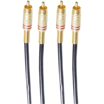shiverpeaks BASIC-S 2x RCA na 2x RCA avdio kabel, 5,0 m, črn BS40225