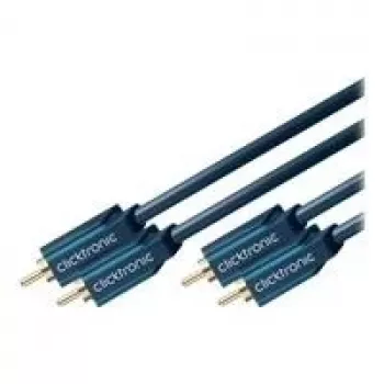 ClickTronic Casual Series RCA avdio kabel 2x vtič RCA na 2x vtič RCA 10m dvojno oklopljen koaksialni črn