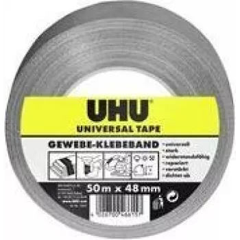 UHU univerzalni tkaninski trak, 48 mm x 50 m, siv, izjemno močan, poliestrsko prevlečen, 1 zvitek 46615