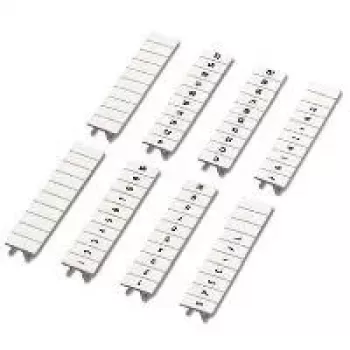 Phoenix Contact ZB 5,2 mm beli zobati označevalni trakovi, 10 trakov po 10 označevalcev, zaporedne številke 1-10, snap-on 0808749:0021
