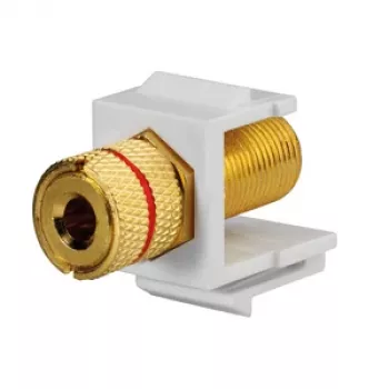 Rutenbeck Keystone adapter za priključitev zvočnikov KMK-LS, vijačne sponke, črno-rdeč, brez orodja 17000608