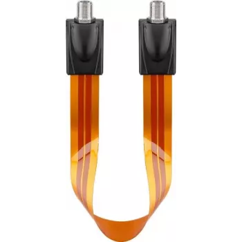 Wentronic Goobay SAT okenski prehodni kabel, ultra tanek 0,3 mm, rjavo-črn, 0,3 m, F-vtičnica na F-vtičnico 67244