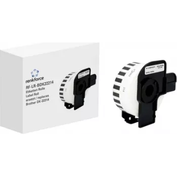 Renkforce etiketni trak, združljiv z Brother DK-22214, 12 mm x 30,48 m, papir, bel RF-6027528