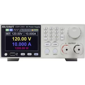 VOLTCRAFT VSPP-2060 laboratorijski napajalnik za vgradnjo v rack, nastavljiv 0-600 V/DC 0-10 A, 2000 W, USB, RS-485, LAN, programirljiv VC-18673215