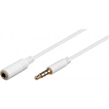 Wentronic Goobay 3,5 mm podaljšek z 3,5 mm priključkom, bel, 0,5 m, TRRS 4-Pin, vtič na vtičnico 62359