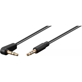 Wentronic Goobay 3,5 mm stereo kabel z 3,5 mm priključkom, 1 m, črn, ravni na 90° kotni, vtič na vtič 67783