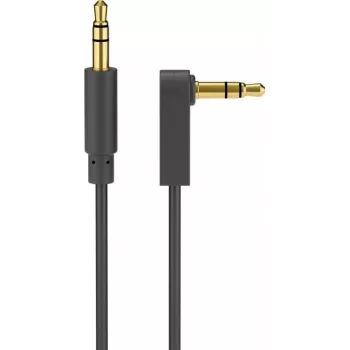 Wentronic Goobay 3,5 mm stereo kabel z 3,5 mm priključkom, 1 m, črn, ravni na 90° kotni, vtič na vtič 67783
