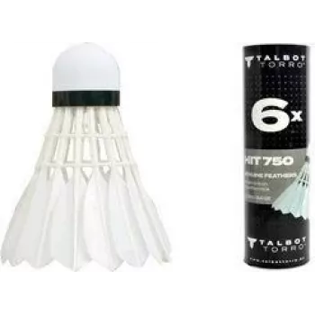 TALBOT torro badminton žogica Hit 750, počasna, bela - klasično naravno perje s plutovinasto glavo - 1 kos 479082