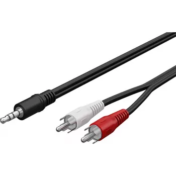 Wentronic Goobay 3,5 mm jack na 2x RCA adapter kabel, 20 m, črn 50779