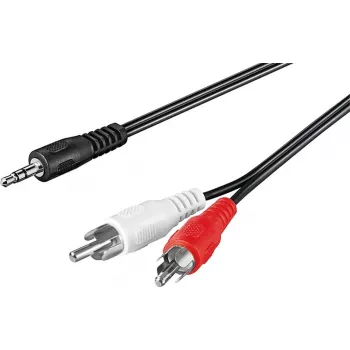 Wentronic Goobay 3,5 mm jack na 2x RCA adapter kabel, 20 m, črn 50779