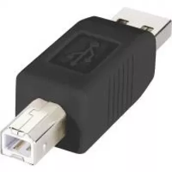 Renkforce USB 2.0 adapter vtič A na vtič B, pozlačeni kontakti, črn