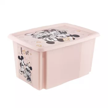keeeper škatla za shranjevanje Karolina Minnie, 45 litrov, zložljiva in vstavljiva škatla s pokrovom, polipropilen, Nordic Pink, 1 kos 1223958124700