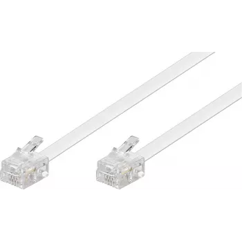 Goobay modularni povezovalni kabel RJ11/RJ14 (6P4C) vtič na vtič, 3 m, bel (93067)