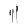 shiverpeaks BASIC-S avdio Y-adapter kabel, 3,5mm stereo vtič na 2x 3,5mm stereo vtičnici, 0,2m, črn BS30761