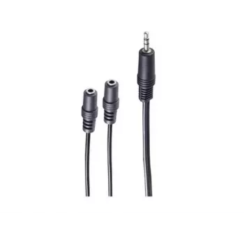 shiverpeaks BASIC-S avdio Y-adapter kabel, 3,5mm stereo vtič na 2x 3,5mm stereo vtičnici, 0,2m, črn BS30761