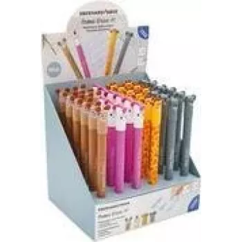 FABER-CASTELL EBERHARD FABER Animal Erase it! gel pisalo display, 36 pisal, modro črnilo, 0,7 mm, brisljivo, polnilno 560109